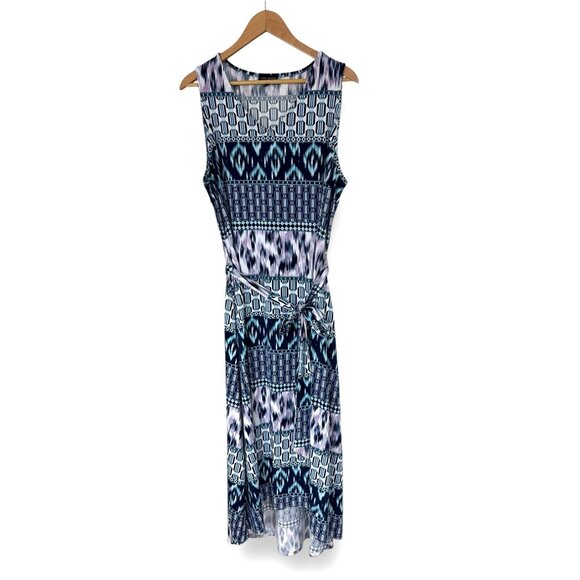 Size 18/20 2X MIXED PRINT HIGH-LOW‎ MAXI DRESS W/TIE + POCKETS Summer Plus Size - Picture 4 of 6